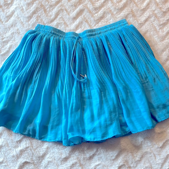 fab'rik Chay Pleated Aqua Teal Blue A-Line Skirt Size Medium - Picture 2 of 14